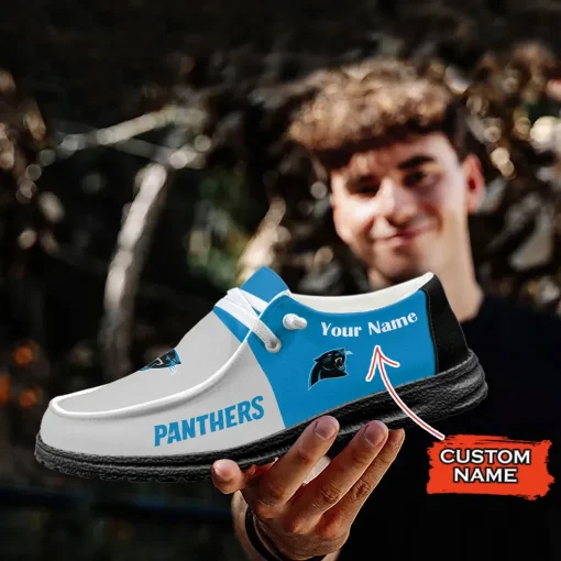 Carolina Panthers Hey Dude Custom Name Shoes V10 - Image 7