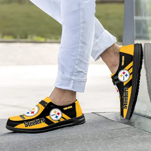 Pittsburgh Steelers Hey Dude Custom Name Shoes V20 - Image 5