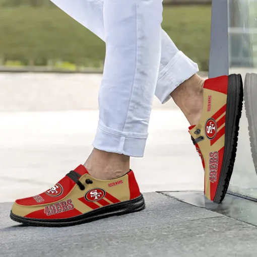 San Francisco 49ers Hey Dude Custom Name Shoes V20 - Image 6