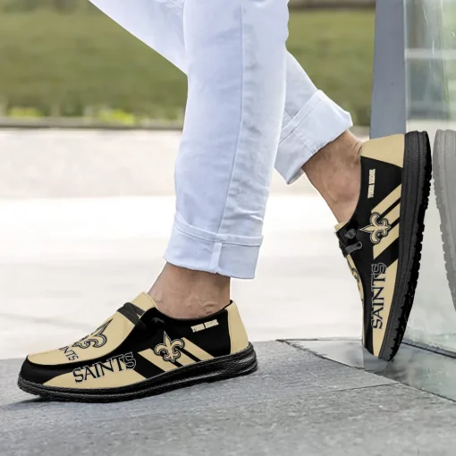 New Orleans Saints Hey Dude Custom Name Shoes V15 - Image 5