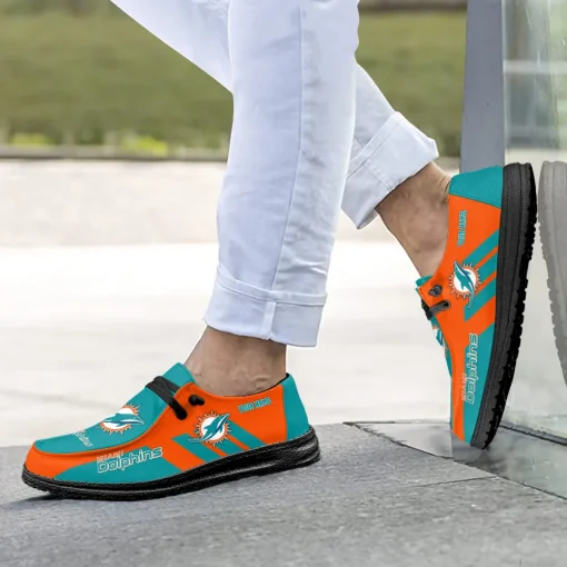 Miami Dolphins Hey Dude Custom Name Shoes V15 - Image 4