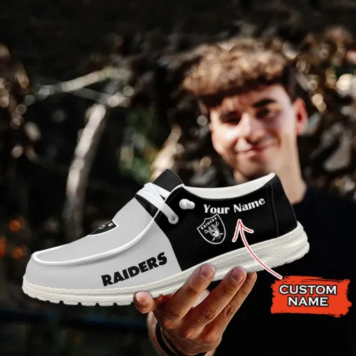 Las Vegas Raiders Hey Dude Custom Name Shoes V10 - Image 6