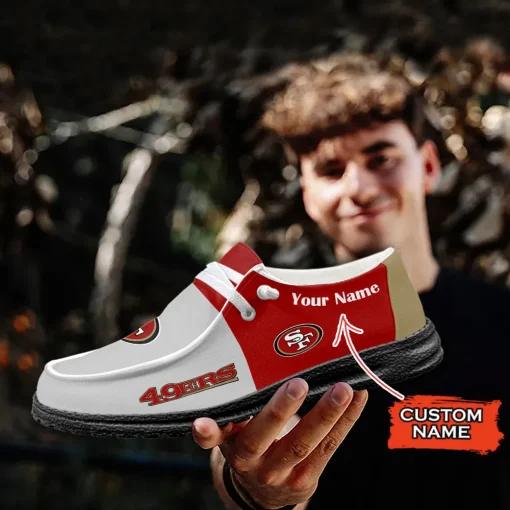 San Francisco 49ers  Hey Dude Custom Name Shoes V15 - Image 7