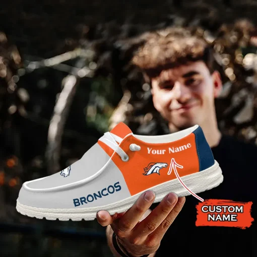 Denver Broncos Hey Dude Custom Name Shoes V10 - Image 6