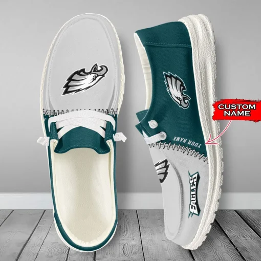 Philadelphia Eagles Hey Dude Custom Name Shoes V10 - Image 4