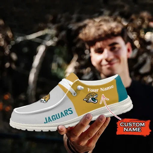 Jacksonville Jaguars Hey Dude Custom Name Shoes V10 - Image 7