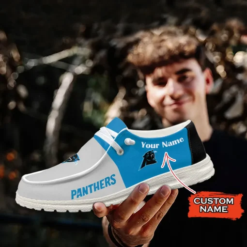 Carolina Panthers Hey Dude Custom Name Shoes V10 - Image 6