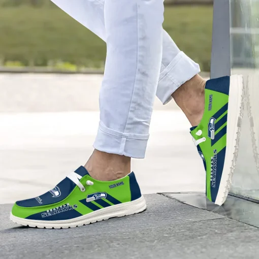 Seattle Seahawks Hey Dude Custom Name Shoes V15 - Image 5
