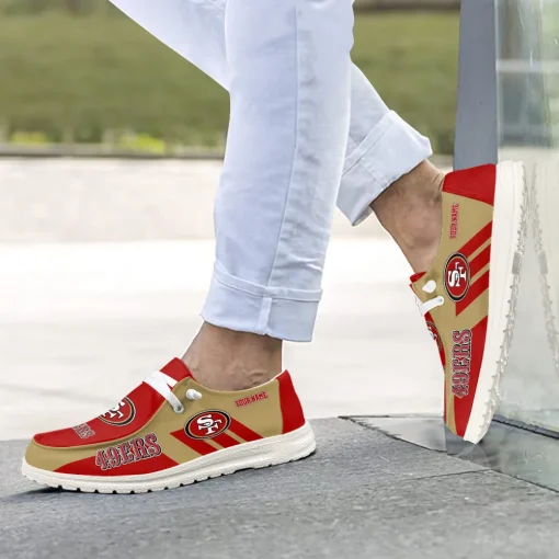 San Francisco 49ers Hey Dude Custom Name Shoes V20 - Image 7