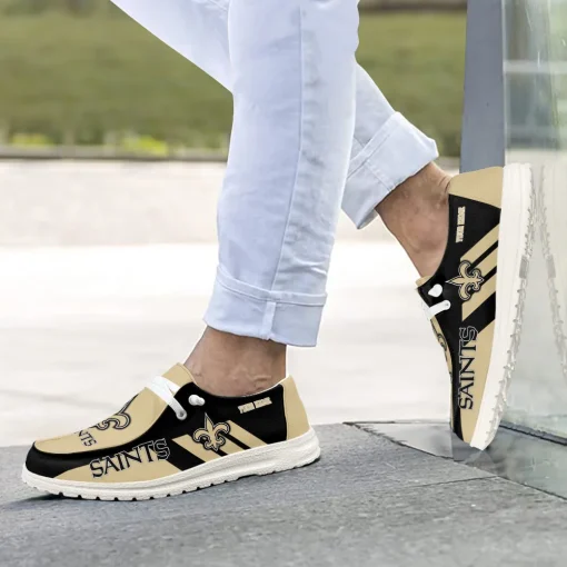 New Orleans Saints Hey Dude Custom Name Shoes V15 - Image 4