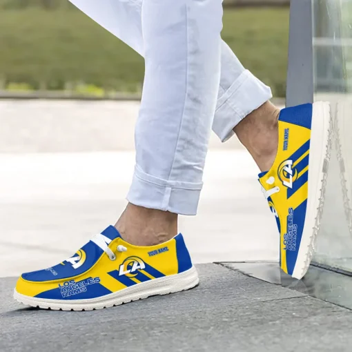 Los Angeles Rams Hey Dude Custom Name Shoes V10 - Image 4
