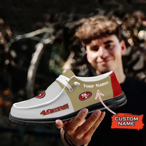 San Francisco 49ers Hey Dude Custom Name Shoes V10 - Image 7