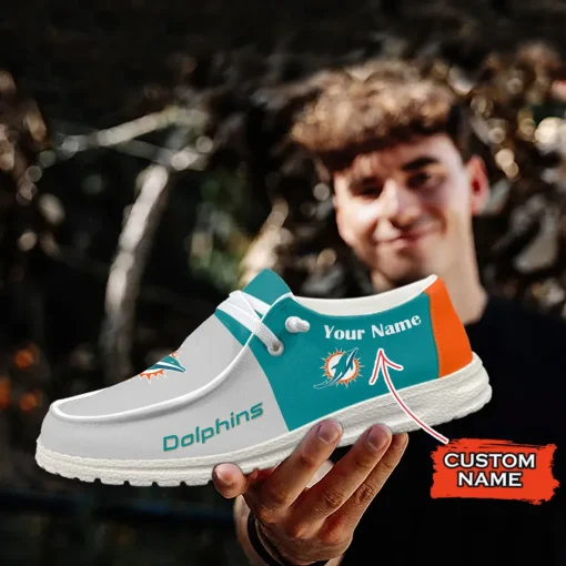 Miami Dolphins H-Dude Custom Name Shoes V10 - Image 6