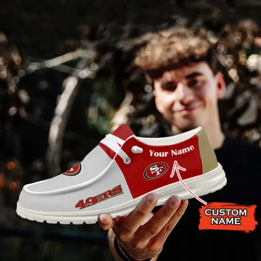 San Francisco 49ers  Hey Dude Custom Name Shoes V15 - Image 6