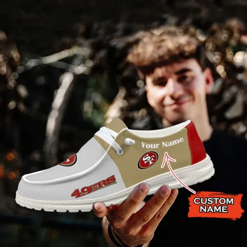 San Francisco 49ers Hey Dude Custom Name Shoes V10 - Image 6