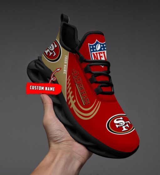 San Francisco 49ers Shoes Max Soul Custom Name V22 - Image 3