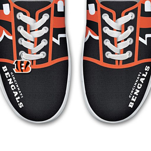Cincinnati Bengals Low Top Canvas Sneakers V21 - Image 4