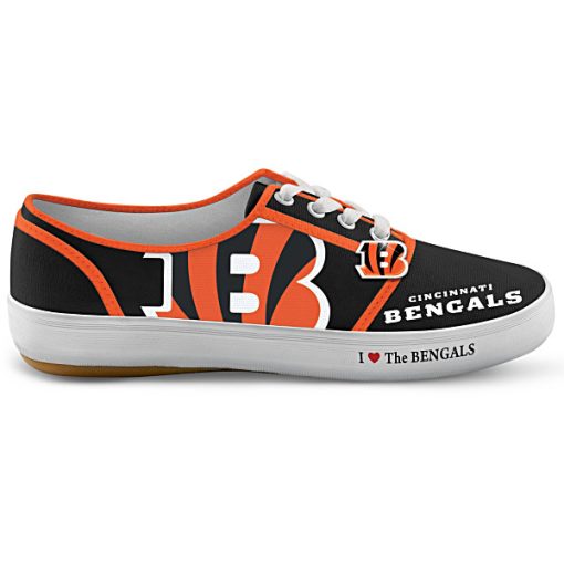 Cincinnati Bengals Low Top Canvas Sneakers V21 - Image 3