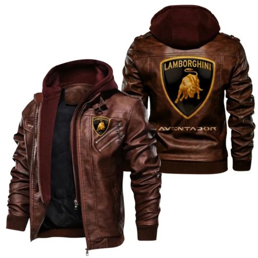 Lamborghini Jacket Lamborghini Racing Leather Jacket V26 - Image 3