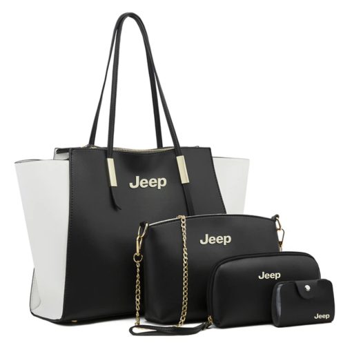 Jeep Elite Leather Women's 4PCs Handbag Set - Image 2