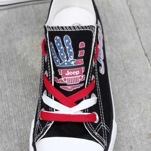 Jeep Black Low Top JPP Wave US Flag Canvas Shoes - Image 11