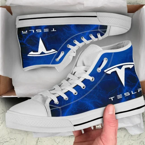 Tesla Shoes TSL Thunder Blue High-Top Shoes V04 - Image 11