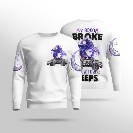 My Broom Broke So Now I Drive A Jeep Unisex All Over Print - Image 6