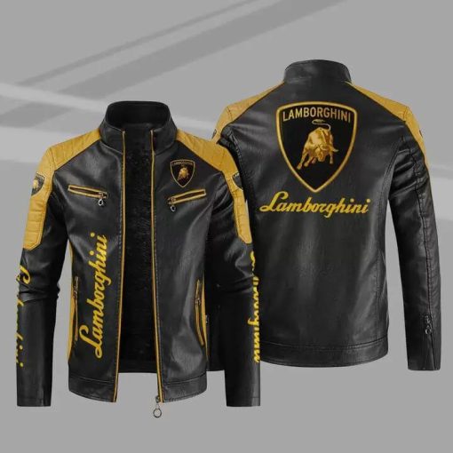 Lamborghini Jacket Lamborghini Sport Leather Jacket V24 - Image 5