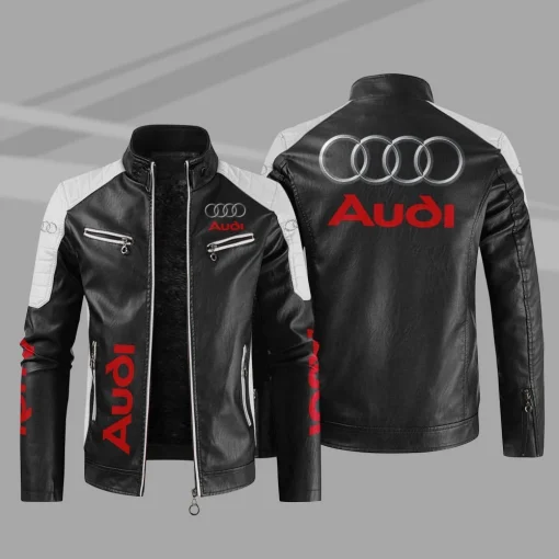 Audi Jacket Audi Sport Leather Jacket V22 - Image 3