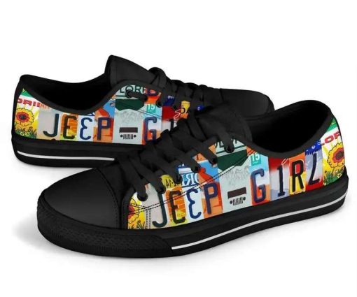 Jeep Fashionable Black Low Top Canvas Shoes For Women - Image 4
