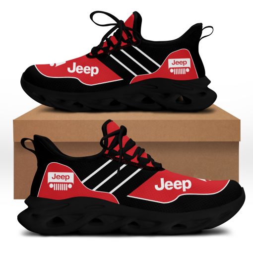 Jeep Red and Black Clunky Max Shoes for Men & Women - Image 3