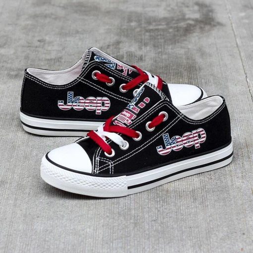 Jeep Black Low Top JPP Wave US Flag Canvas Shoes - Image 4
