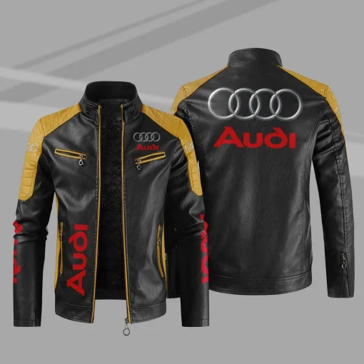 Audi Jacket Audi Sport Leather Jacket V22 - Image 4