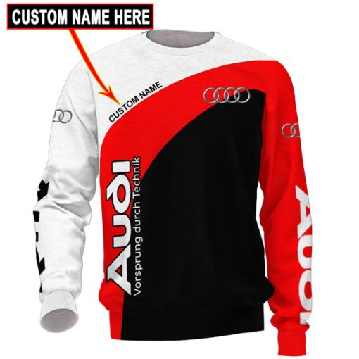 Audi Unisex Hoodies Audi T-shirts Custom Name V08 - Image 4