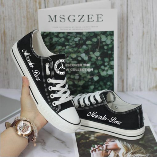 Mercedes Black Low Top Canvas Shoes - Image 4
