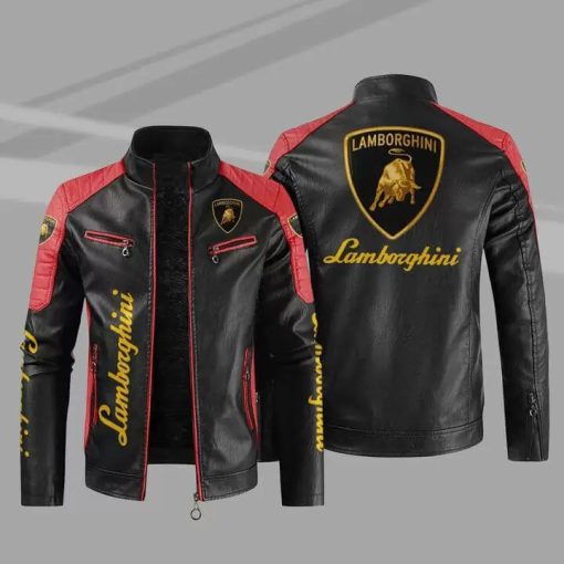 Lamborghini Jacket Lamborghini Sport Leather Jacket V24 - Image 4
