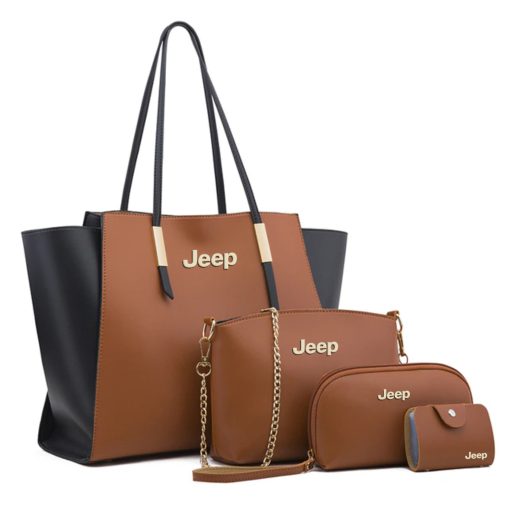 Jeep Elite Leather Women's 4PCs Handbag Set - Image 5