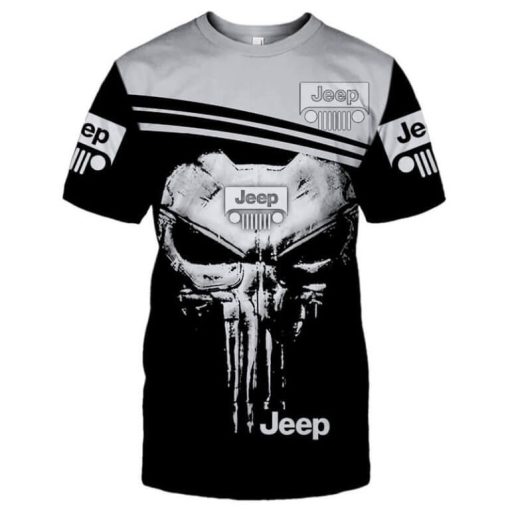 Jeep Black White Skull Unisex Hoodies 3D - Image 5