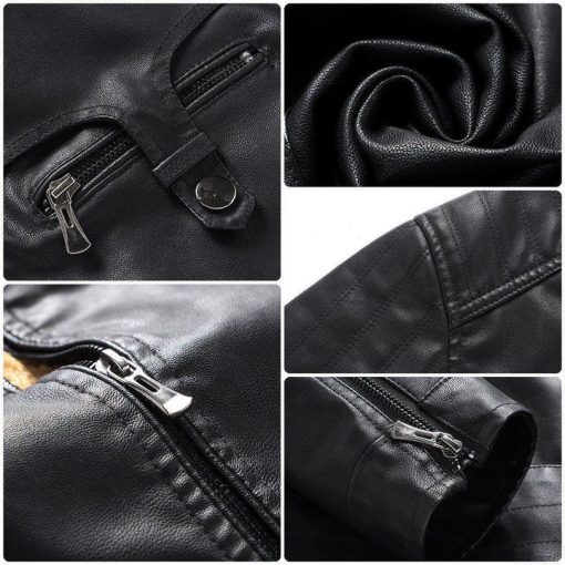 Audi Jacket Audi Fleece Leather Jacket V45 - Image 4