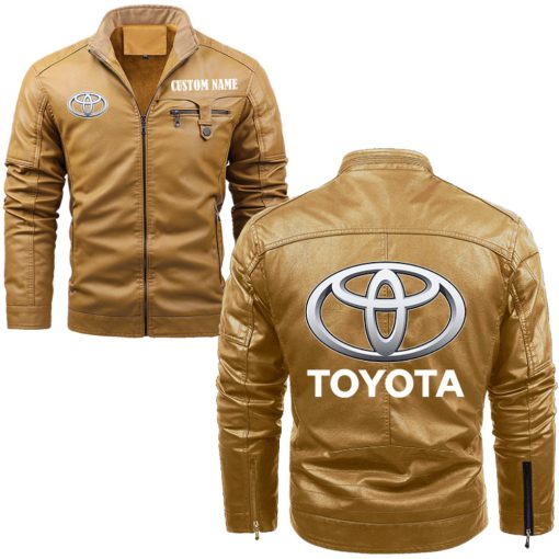 Toyota Personalized Fleece Leather Jacket V01 - Image 3