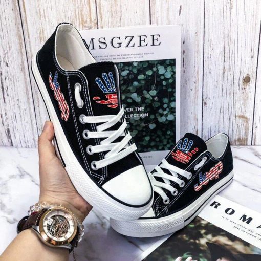 Jeep Black Low Top JPP Wave US Flag Canvas Shoes - Image 5