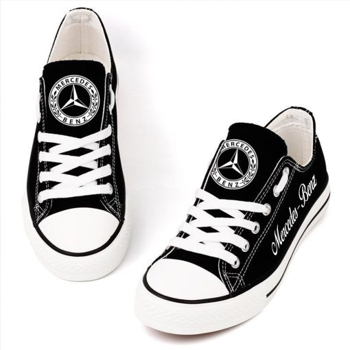 Mercedes Black Low Top Canvas Shoes - Image 3
