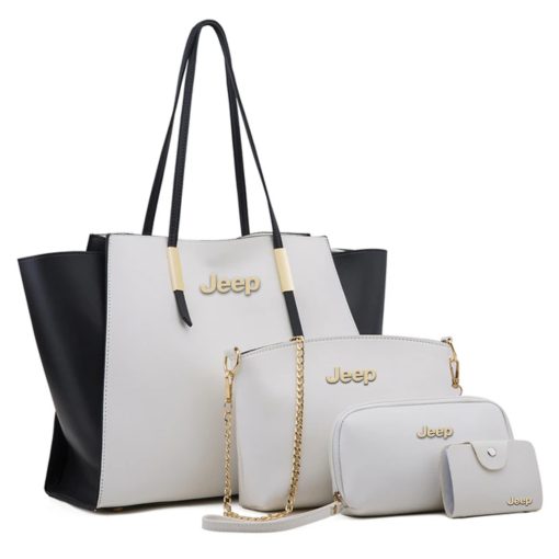 Jeep Elite Leather Women's 4PCs Handbag Set - Image 4