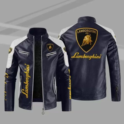 Lamborghini Jacket Lamborghini Sport Leather Jacket V24 - Image 3