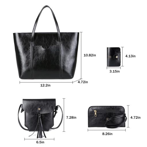 Mercedes Luxury 4Pcs Women Tote Bag Set - Image 7