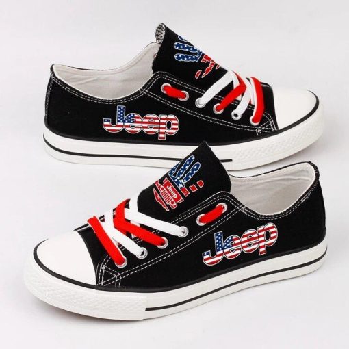 Jeep Black Low Top JPP Wave US Flag Canvas Shoes - Image 9