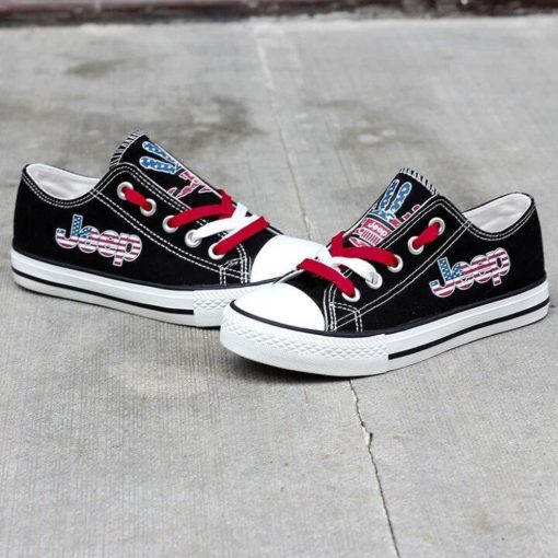 Jeep Black Low Top JPP Wave US Flag Canvas Shoes - Image 8