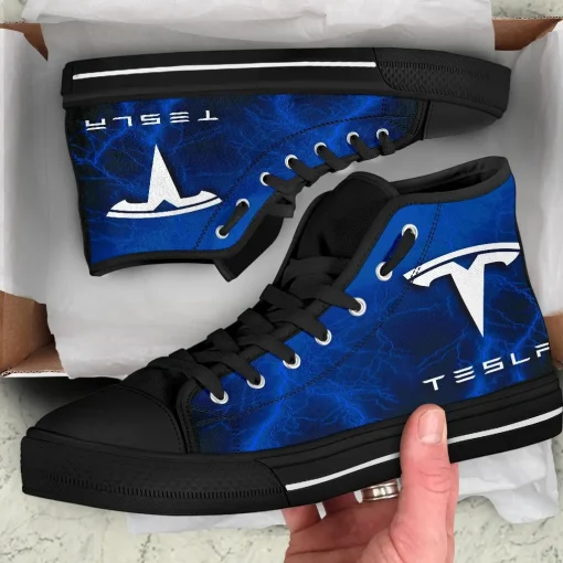 Tesla Shoes TSL Thunder Blue High-Top Shoes V04 - Image 6