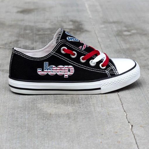 Jeep Black Low Top JPP Wave US Flag Canvas Shoes - Image 7