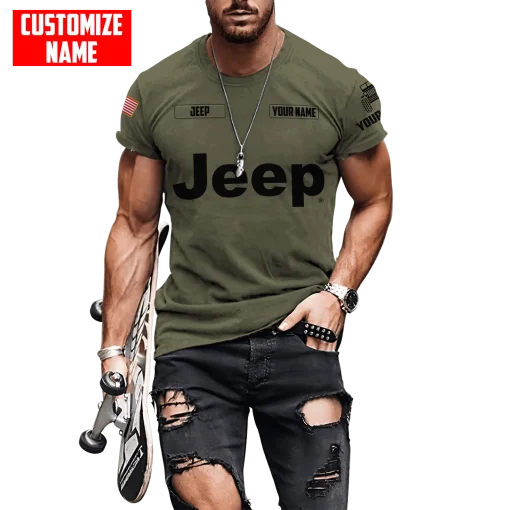 Jeep Custom Name Unisex Olive Hoodies All Over Print 3D - Image 9